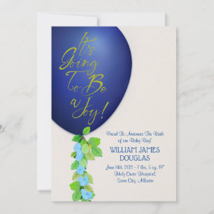 Carte d'annonce de naissance de bébé garçon