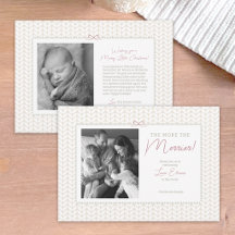 Carte d'annonce de naissance photo de Noël Cozy 5x