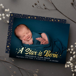 Carte d'annonce de naissance photo "Une étoile est