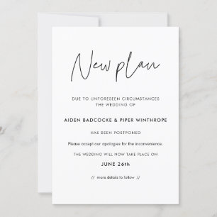Carte d'annonce de nouveaux plans de mariage minim