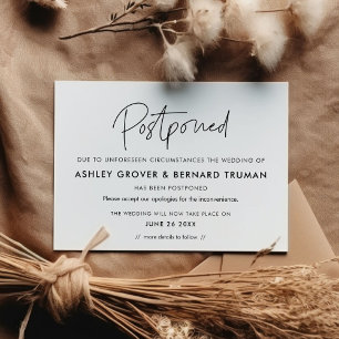 Carte d'annonce de nouvelle date de mariage report