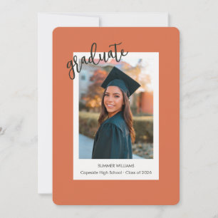 Carte d'annonce de remise de diplôme de photo inst