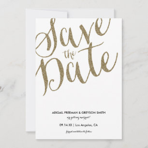 Carte d'annonce de sauvegarde de date Glitz Faux G