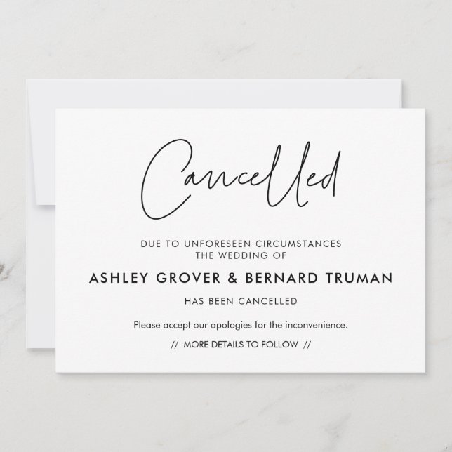 Carte d'annonce d'événement annulé moderne (Devant)