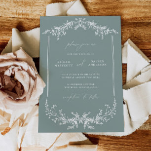 Carte d'annonce d'invitation de mariage Dusty Sage