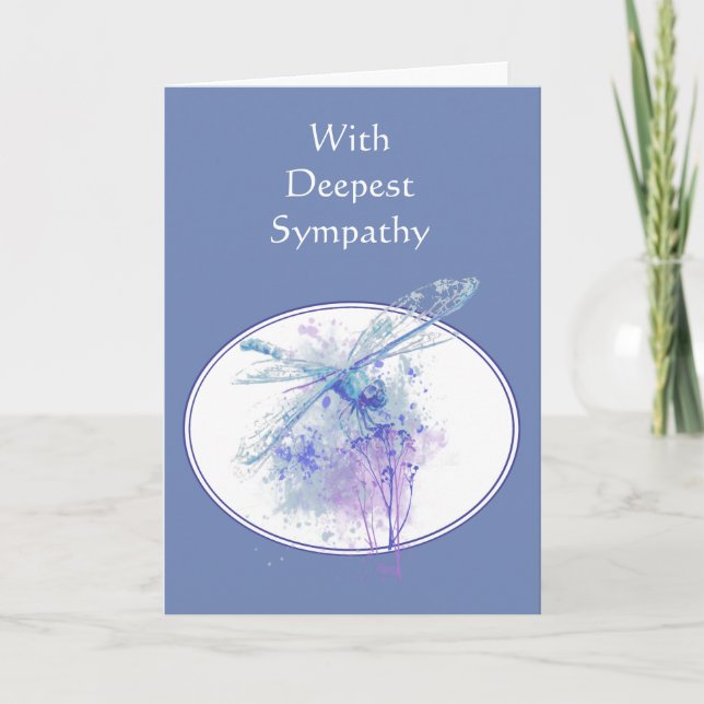 Carte Dans la belle libellule bleue de la sympathie la (Devant)