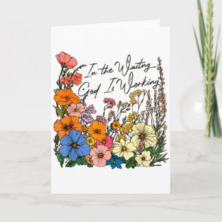 Carte Dans l'attente Dieu travaille drôle chrétien 