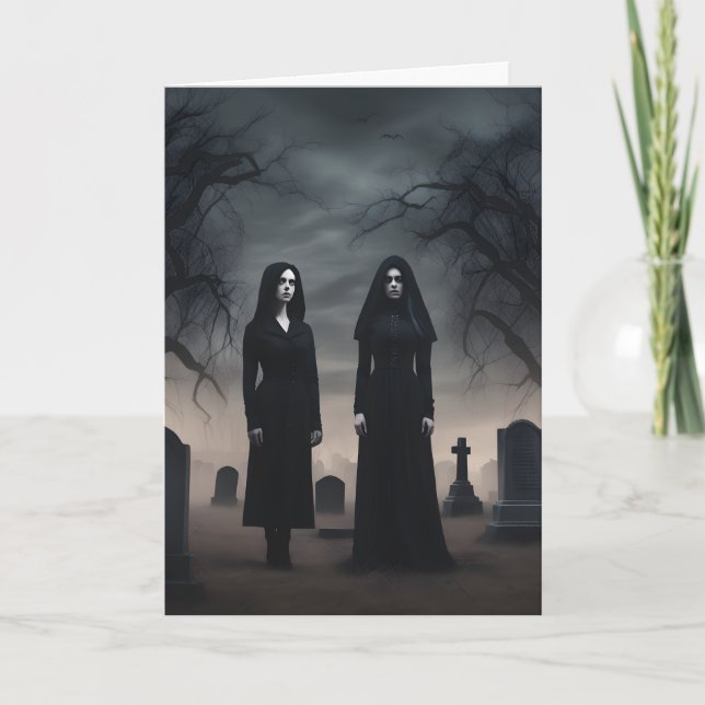 Carte Dans le cimetière à minuit Halloween (Devant)