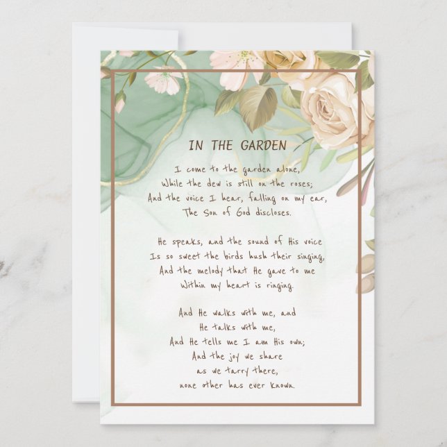 Carte ~Dans le jardin Conforting Hymn Garden Antique Ros (Devant)