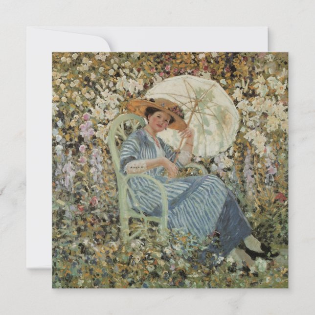 Carte Dans le jardin, Giverny par Frederick Frieseke (Devant)