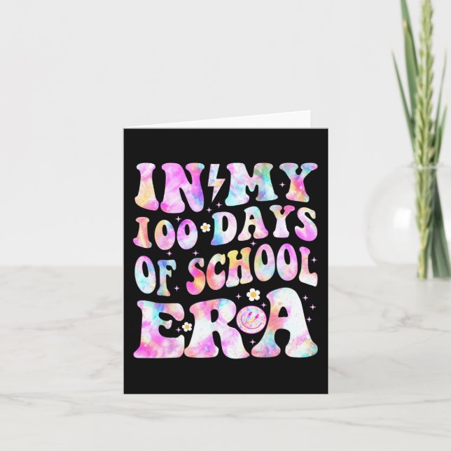 Carte Dans Mes 100 Jours De L'Ère Scolaire Rétro Sourire (Devant)