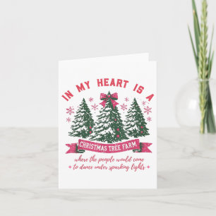 Carte Dans Mon Coeur Est Une Ferme D'Arbre De Noël _1