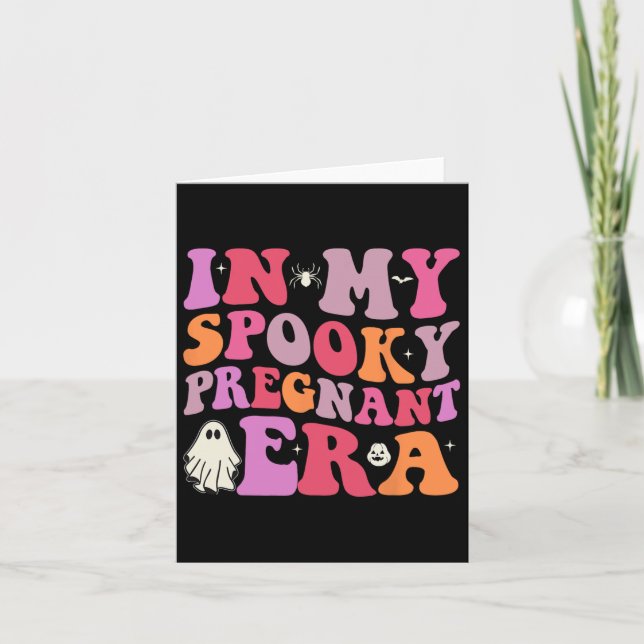 Carte Dans Mon Époque Enceinte Éffrayante Halloween Gros (Devant)