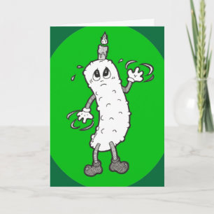 Carte Danse Anniversaire chiche avec bougie