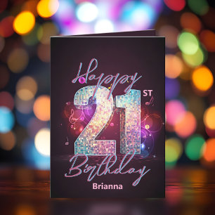 Carte Danse Disco Chic 21e anniversaire de Sparkling