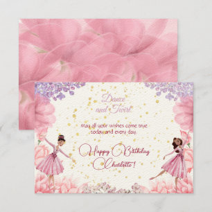 Carte Danse et ballerine tourbillon heureux anniversaire