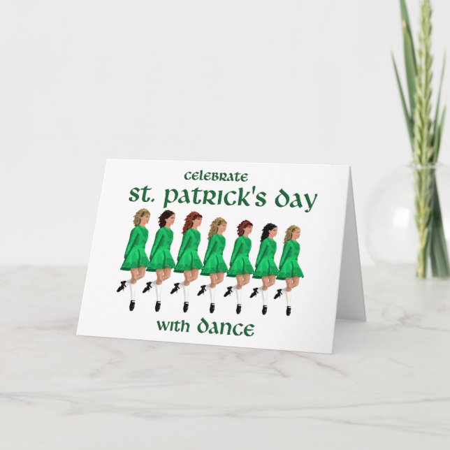 Carte Danse Irlandaise à Claquettes Célèbre la Saint-Pat (Devant)
