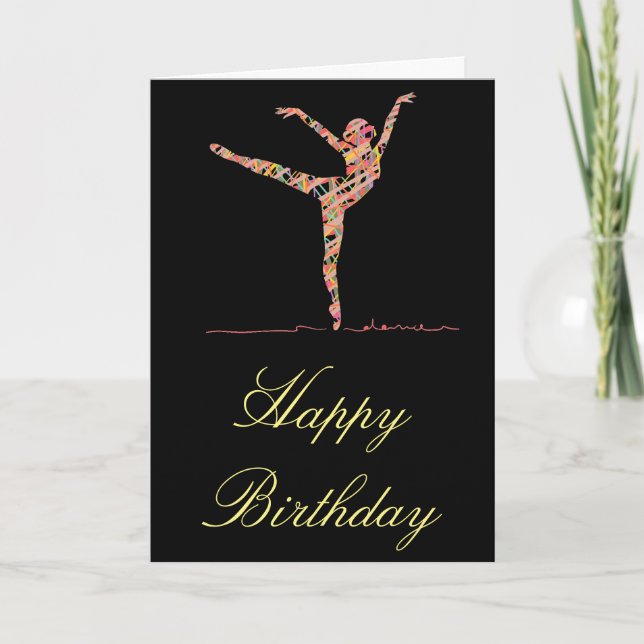 Carte Danse moderne ballerine d'anniversaire (Devant)