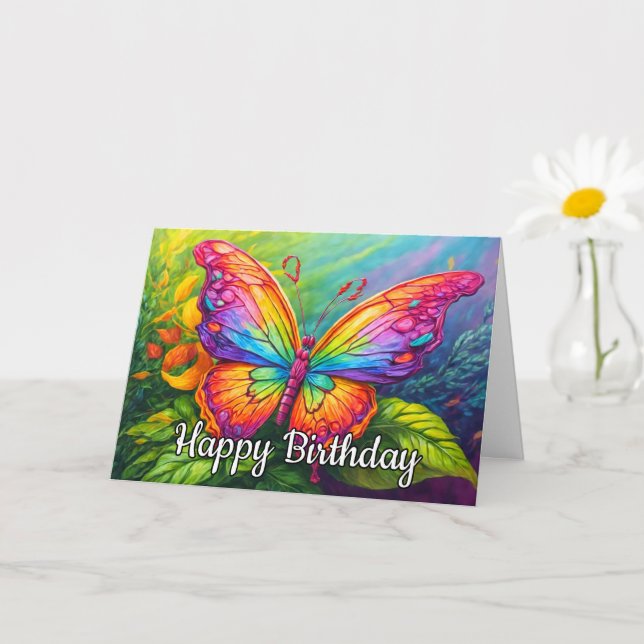 Carte Danse Printemps papillon Art Joyeux anniversaire (Petite plante)