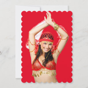 Carte Danse tzigane turque en costume rouge vif