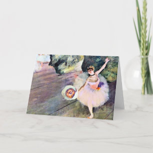 Carte Danseur avec un bouquet de fleurs d'Edgar Degas