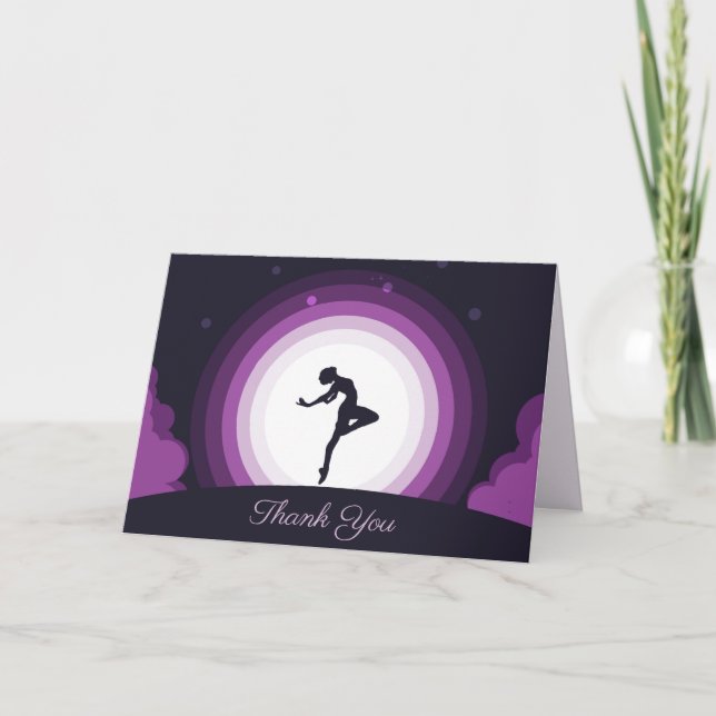 Carte Danseur de ballet Surreal Moon Merci Personnaliser (Devant)