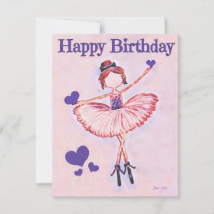 Carte Danseur personnalisé Birthday Card ballerina