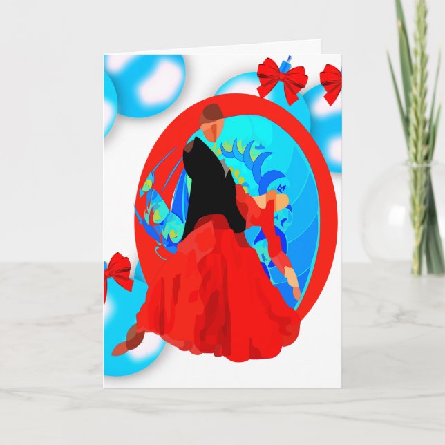 Carte Danseurs de salle de bal avec des ornements et (Devant)