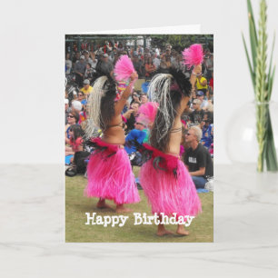 Carte Danseurs Luau Hula, Maui Hawaii, Anniversaire