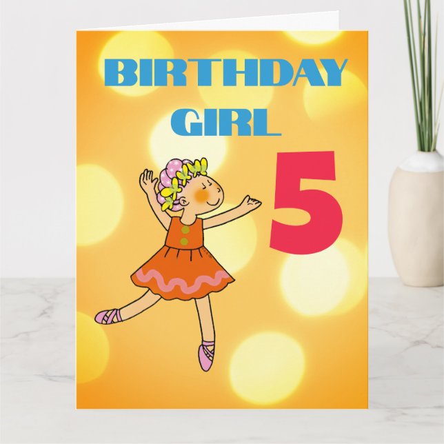 Carte Danseuse 5e anniversaire   (Devant)