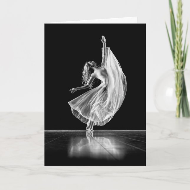 CARTE DANSEUSE DE BALLET À PIED DE FEMME - NOIR ET BLANC (Devant)