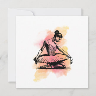 Carte Danseuse de ballet dansant en couleur