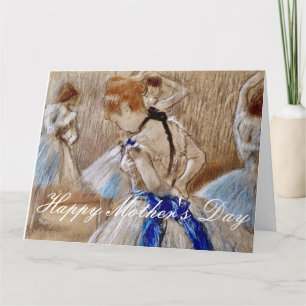 Carte Danseuse Degas Avec Ruban Bleu