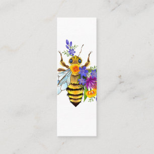 Carte D'appel Abeille à fleurs avec plantes sauvages