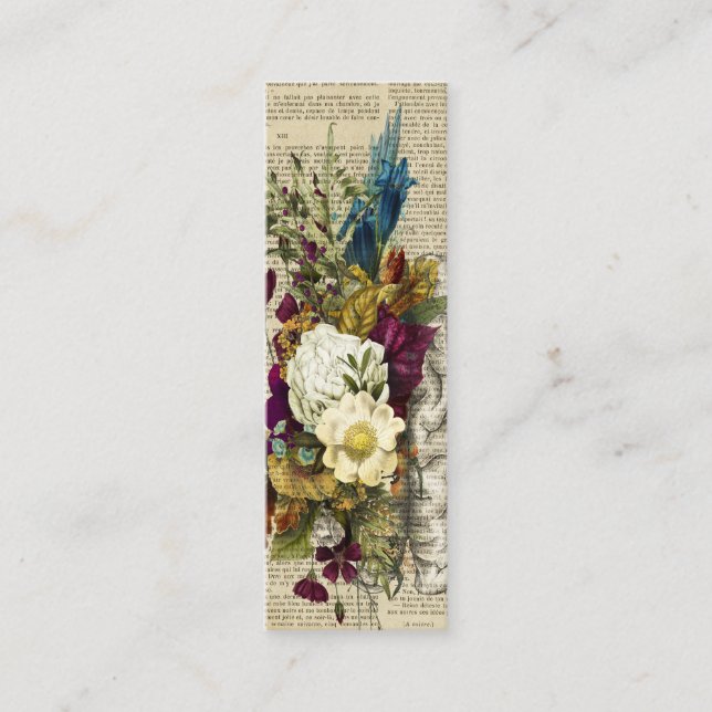 Carte D'appel affiche d'anatomie du cerveau floral médical (Devant)