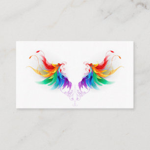 Carte D'appel Ailes fluffy arc-en-ciel