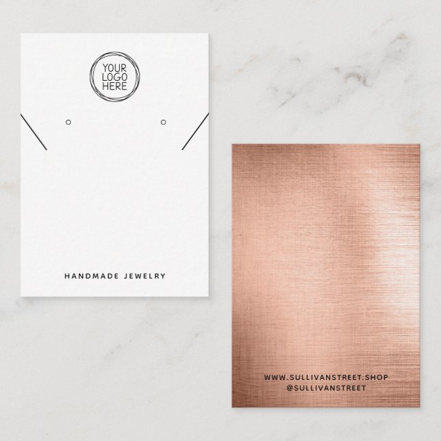 Carte D'appel Ajouter Votre Logo Collier Boucles d'oreilles Cart (Devant / Derrière)