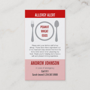 Carte D'appel Allergie Duotones rouge vigilant