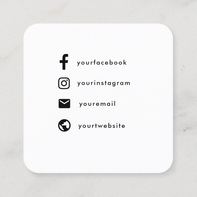 Carte D'appel Allo minimal | Moderne Nettoyage Simple Blanc (Dos)