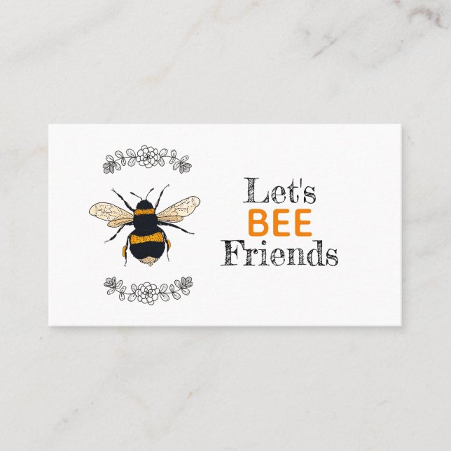 Carte D'appel Amis de Bee Jouer Date Contact (Devant)