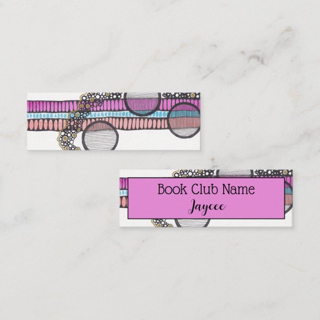 Carte D'appel Aquarelle Abstraite, club de lecture (Devant / Derrière)