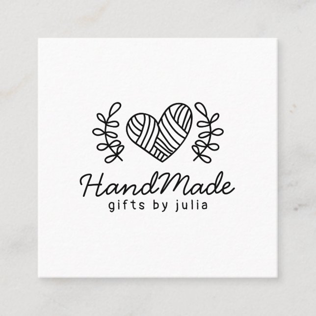 Carte D'appel Artisanat artisanal moderne noir et blanc logo rus (Devant)