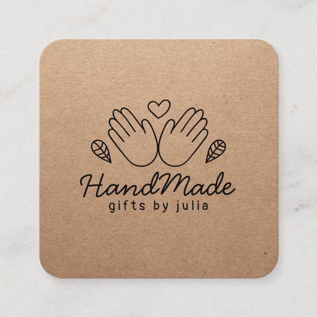 Carte D'appel Artisanat artisanal moderne papier kraft brun rust (Devant)