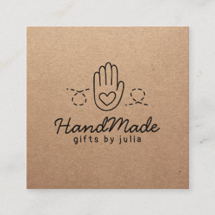 Carte D'appel Artisanat artisanal moderne papier kraft brun rust