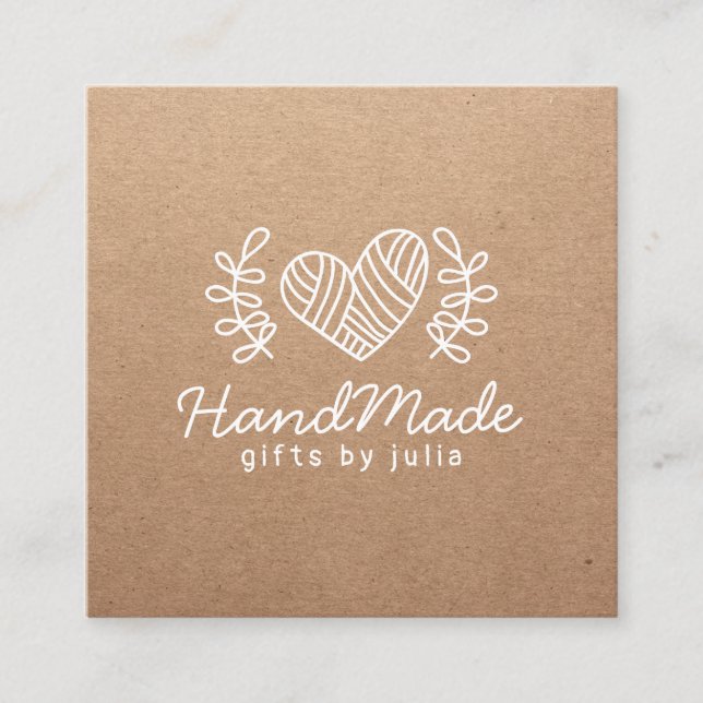 Carte D'appel Artisanat artisanal moderne papier kraft brun rust (Devant)