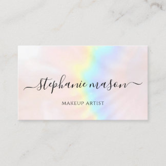 Carte D'appel Artiste maquillage Holographique Pastel Moderne