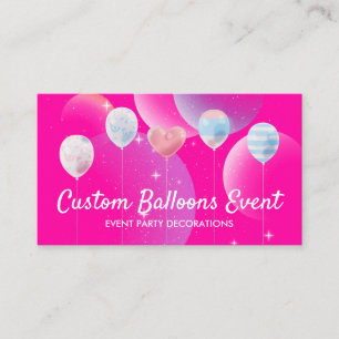 Carte D'appel Balloons de déco rose brillant de l'Événement