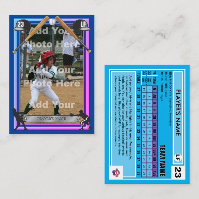 Carte D'appel Baseball Trading Card Miami Frt - Statistiques Per (Devant / Derrière)