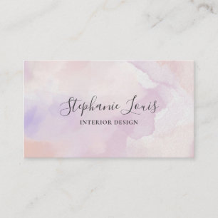 Carte D'appel Boho Abstrait Lavande Violet Aquarelle   Code QR