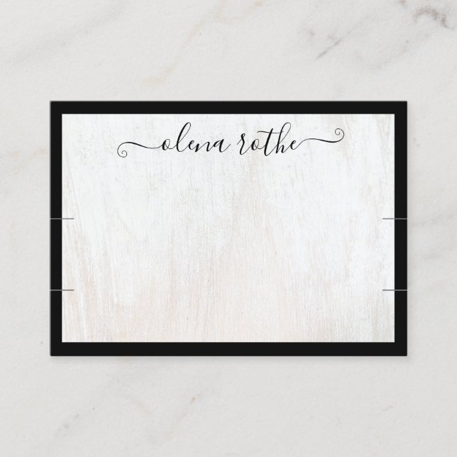 Carte D'appel Bois blanc Deux bracelet noir (Devant)